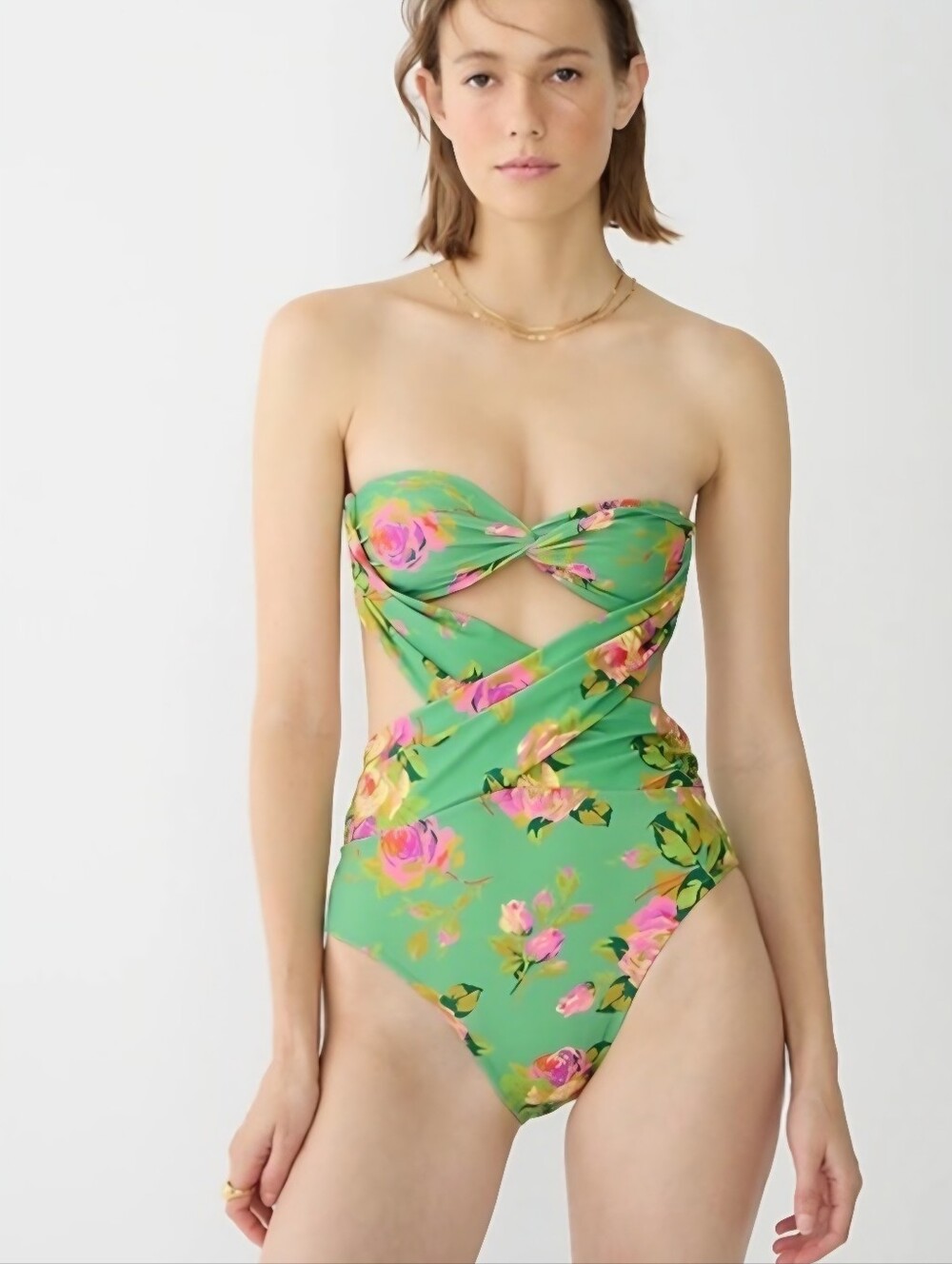 J. Crew Crisscross Cutout Bandeau One-piece